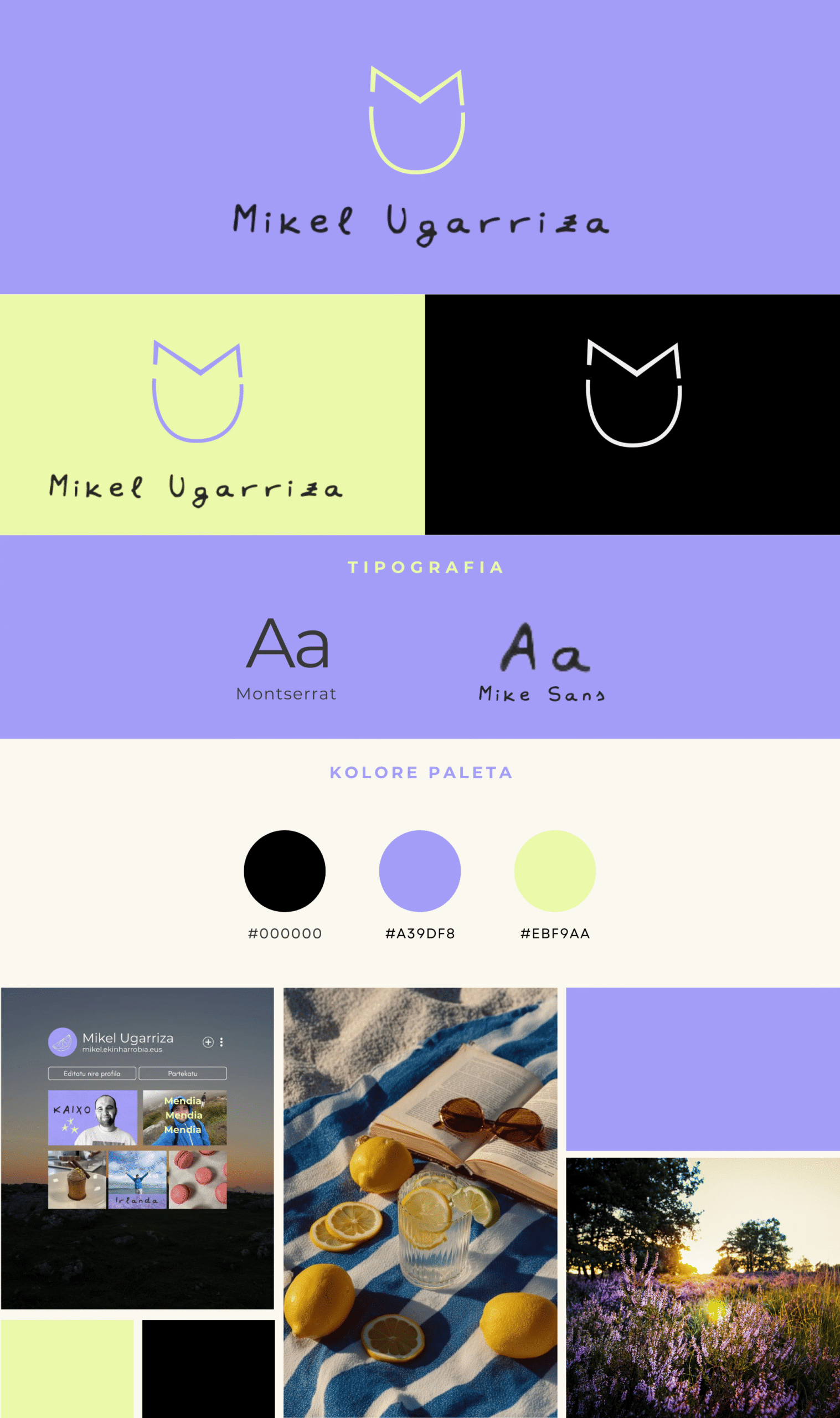 Portfolioa Marka pertsonalaren brand board-a